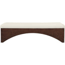 Meridian Lawson Cream Velour Fur Fabric Bench IMAGE 3