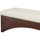 Meridian Lawson Cream Velour Fur Fabric Bench IMAGE 6