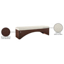 Meridian Lawson Cream Velour Fur Fabric Bench IMAGE 8