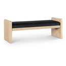 Meridian Sonia Black Velour Fur Fabric Bench IMAGE 1