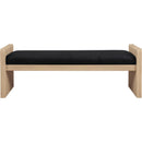 Meridian Sonia Black Velour Fur Fabric Bench IMAGE 3