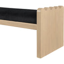 Meridian Sonia Black Velour Fur Fabric Bench IMAGE 5