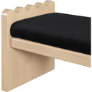 Meridian Sonia Black Velour Fur Fabric Bench IMAGE 6