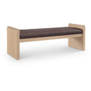 Meridian Sonia Brown Velour Fur Fabric Bench IMAGE 1