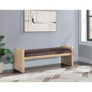 Meridian Sonia Brown Velour Fur Fabric Bench IMAGE 2
