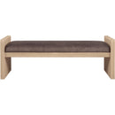Meridian Sonia Brown Velour Fur Fabric Bench IMAGE 3