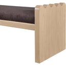 Meridian Sonia Brown Velour Fur Fabric Bench IMAGE 5