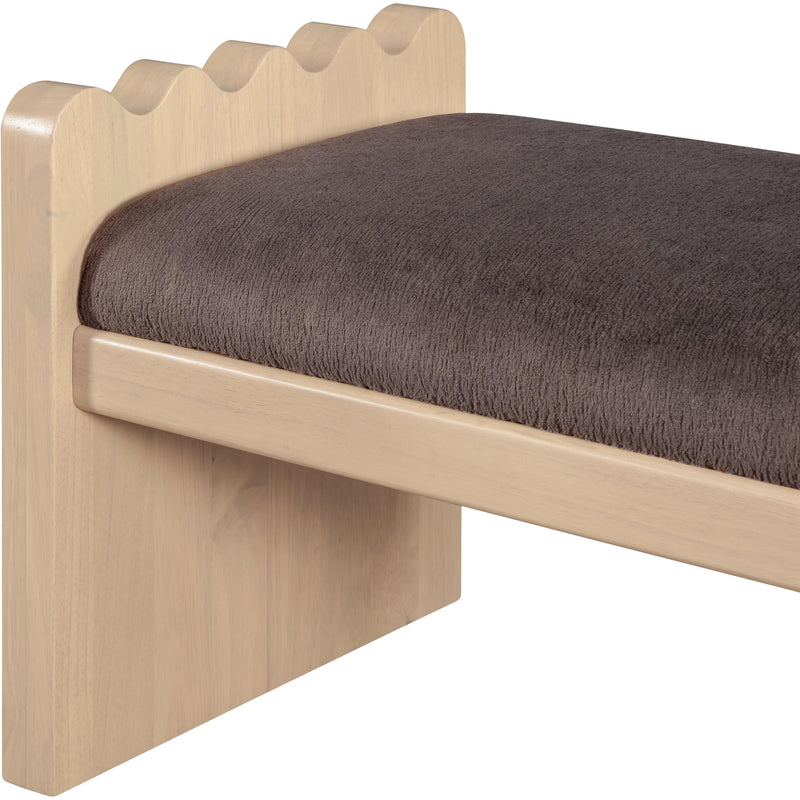 Meridian Sonia Brown Velour Fur Fabric Bench IMAGE 6