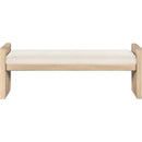 Meridian Sonia Cream Velour Fur Fabric Bench IMAGE 3