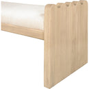 Meridian Sonia Cream Velour Fur Fabric Bench IMAGE 5