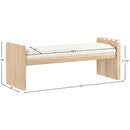 Meridian Sonia Cream Velour Fur Fabric Bench IMAGE 7