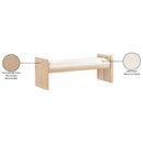 Meridian Sonia Cream Velour Fur Fabric Bench IMAGE 8