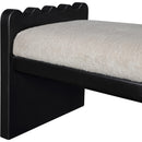 Meridian Sonia Beige Velour Fur Fabric Bench IMAGE 6