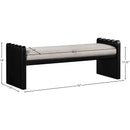 Meridian Sonia Beige Velour Fur Fabric Bench IMAGE 7