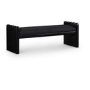 Meridian Sonia Black Velour Fur Fabric Bench IMAGE 1