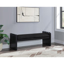 Meridian Sonia Black Velour Fur Fabric Bench IMAGE 2