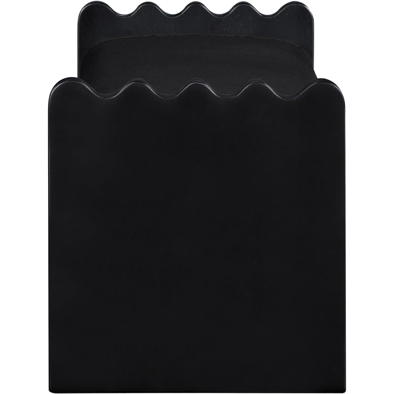 Meridian Sonia Black Velour Fur Fabric Bench IMAGE 4