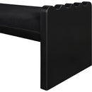 Meridian Sonia Black Velour Fur Fabric Bench IMAGE 5