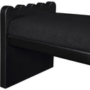 Meridian Sonia Black Velour Fur Fabric Bench IMAGE 6