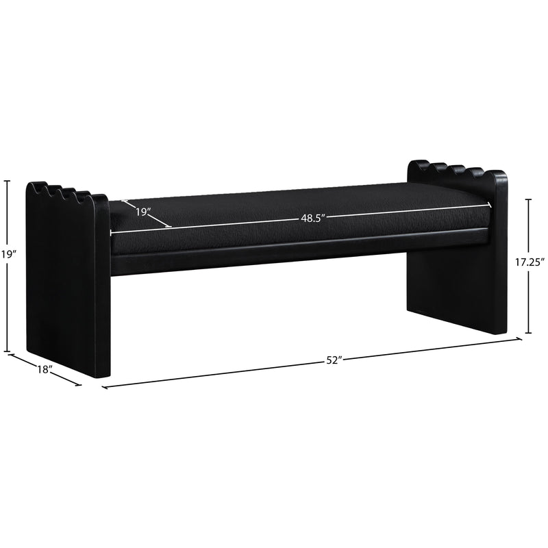 Meridian Sonia Black Velour Fur Fabric Bench IMAGE 7