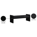 Meridian Sonia Black Velour Fur Fabric Bench IMAGE 8