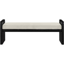 Meridian Sonia Cream Velour Fur Fabric Bench IMAGE 3