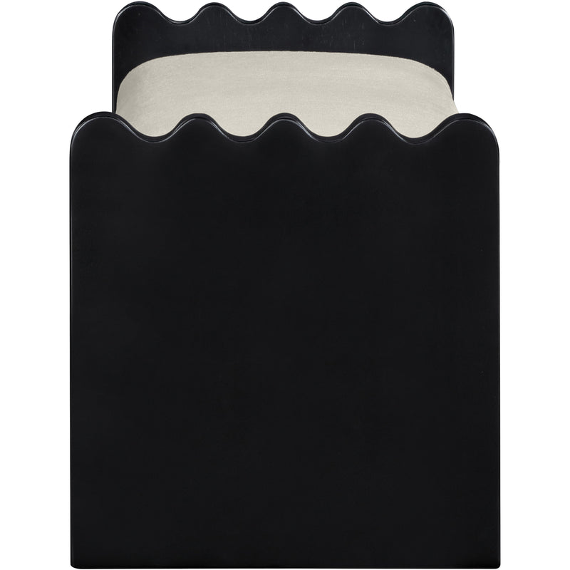 Meridian Sonia Cream Velour Fur Fabric Bench IMAGE 4
