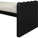 Meridian Sonia Cream Velour Fur Fabric Bench IMAGE 5