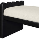 Meridian Sonia Cream Velour Fur Fabric Bench IMAGE 6