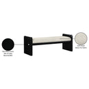 Meridian Sonia Cream Velour Fur Fabric Bench IMAGE 8