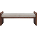 Meridian Sonia Beige Velour Fur Fabric Bench IMAGE 3