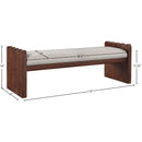 Meridian Sonia Beige Velour Fur Fabric Bench IMAGE 7