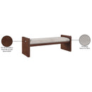 Meridian Sonia Beige Velour Fur Fabric Bench IMAGE 8