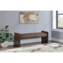 Meridian Sonia Brown Velour Fur Fabric Bench IMAGE 2