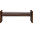 Meridian Sonia Brown Velour Fur Fabric Bench IMAGE 3
