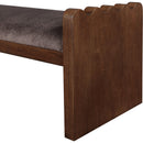 Meridian Sonia Brown Velour Fur Fabric Bench IMAGE 5