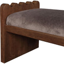 Meridian Sonia Brown Velour Fur Fabric Bench IMAGE 6