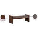 Meridian Sonia Brown Velour Fur Fabric Bench IMAGE 8