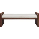 Meridian Sonia Cream Velour Fur Fabric Bench IMAGE 3