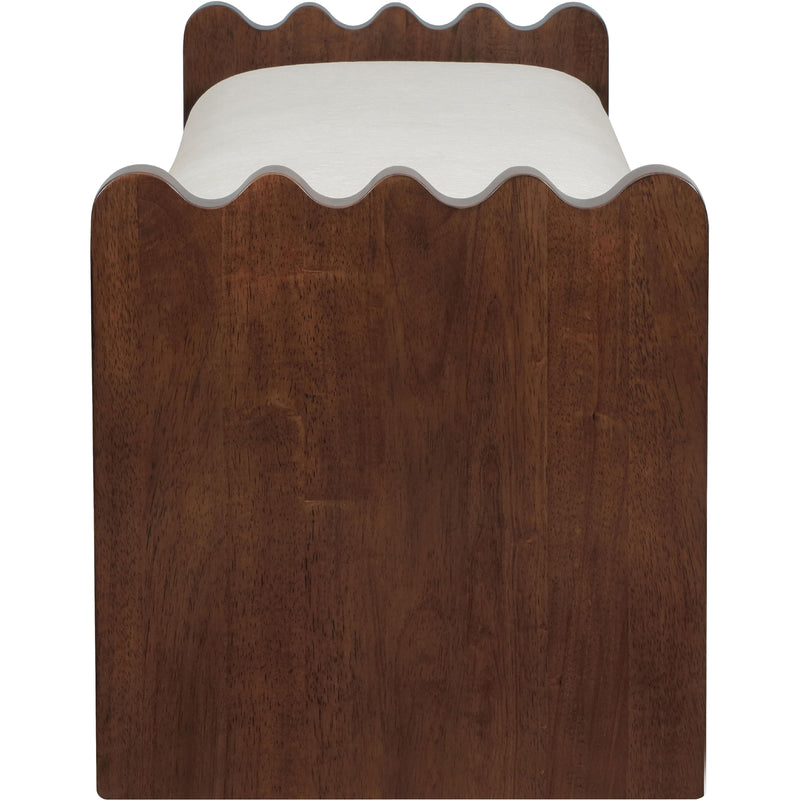 Meridian Sonia Cream Velour Fur Fabric Bench IMAGE 4