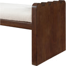 Meridian Sonia Cream Velour Fur Fabric Bench IMAGE 5