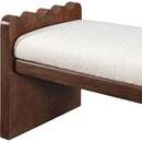 Meridian Sonia Cream Velour Fur Fabric Bench IMAGE 6