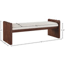 Meridian Sonia Cream Velour Fur Fabric Bench IMAGE 7