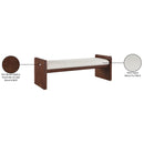 Meridian Sonia Cream Velour Fur Fabric Bench IMAGE 8