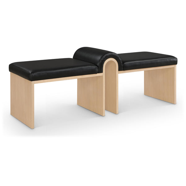 Meridian Delphine Black Vegan Leather Bench IMAGE 1
