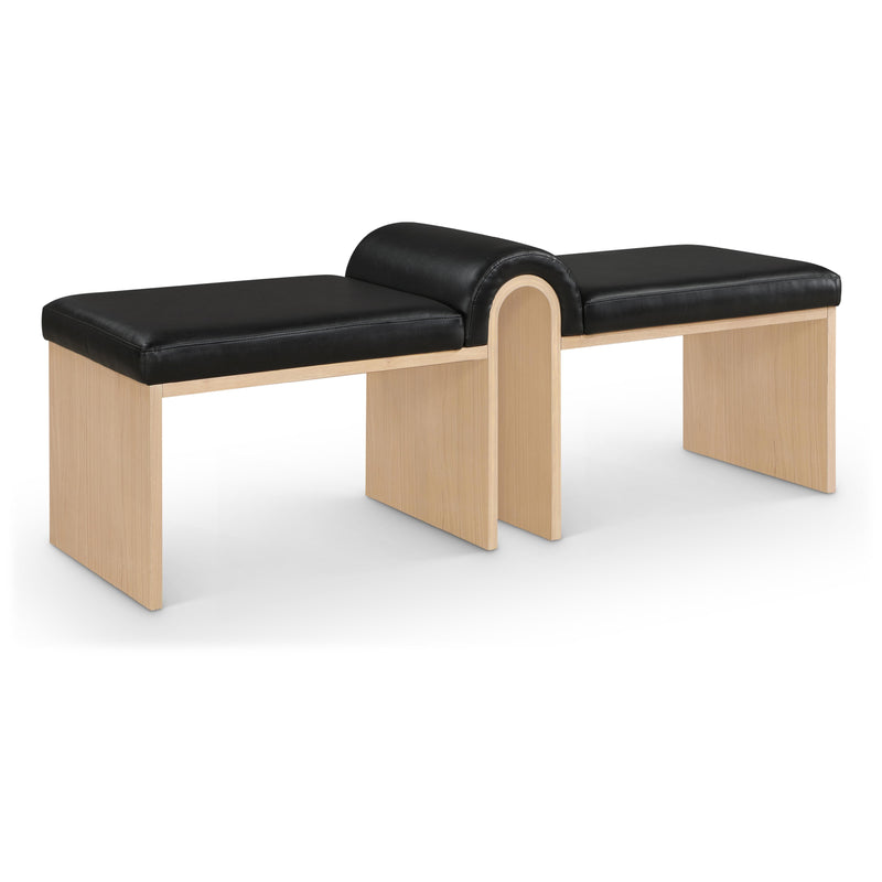 Meridian Delphine Black Vegan Leather Bench IMAGE 1