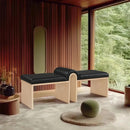 Meridian Delphine Black Vegan Leather Bench IMAGE 2