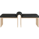Meridian Delphine Black Vegan Leather Bench IMAGE 3