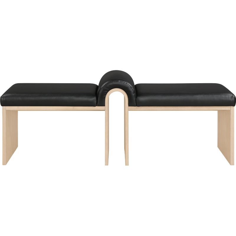 Meridian Delphine Black Vegan Leather Bench IMAGE 3