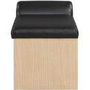 Meridian Delphine Black Vegan Leather Bench IMAGE 4